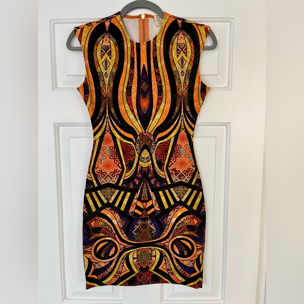 Geometric print colorful mini dress